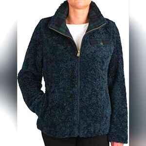 Pendleton Fuzzy Full-Zip Jacket Women's Size Medium Dark Blue